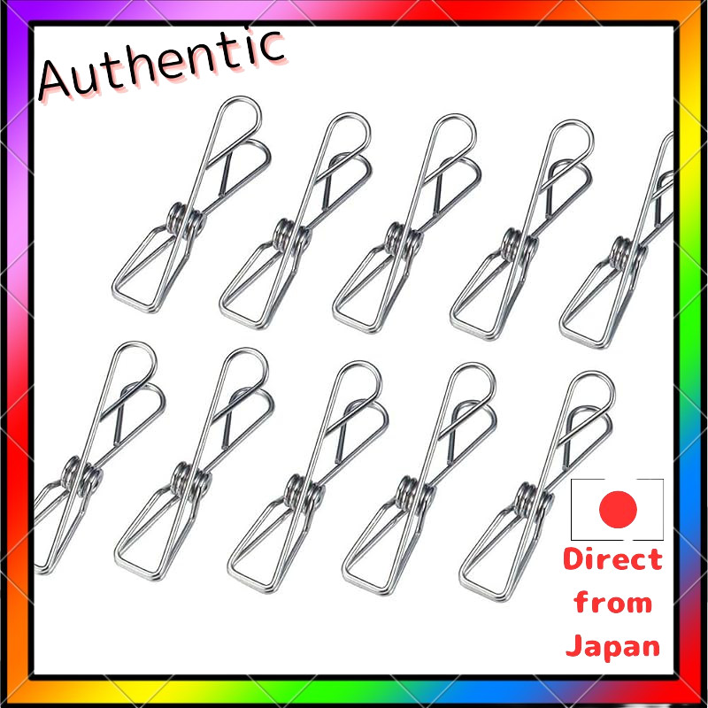 Shimomura Kihan Stainless Steel Laundry Clips for Indoor Drying, Multiple Sizes and Sets