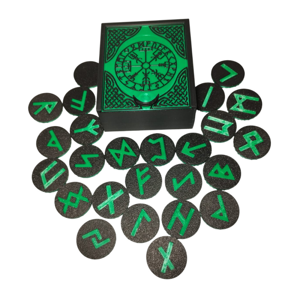 Runas Nordicas futhark Oraculo Odin Viking Adivinhação Verde