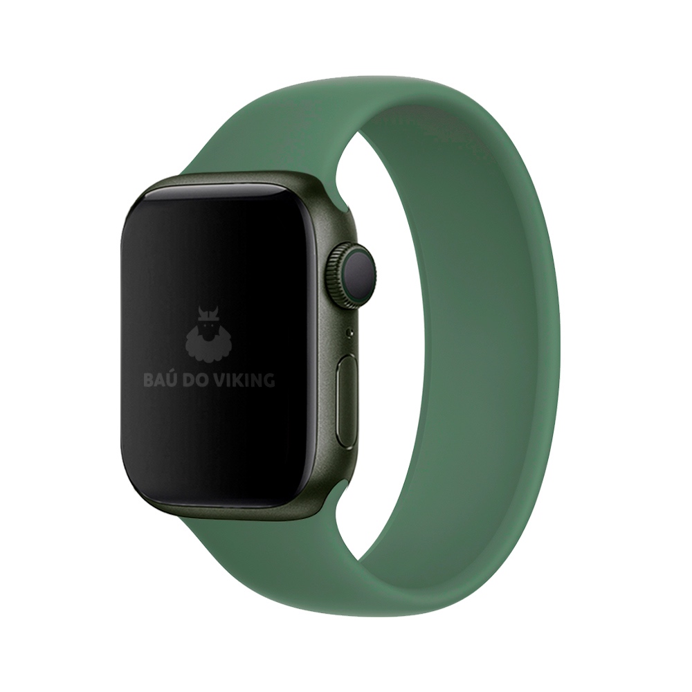 Pulseira Loop Solo Silicone Verde Trevo Compatível Com Apple Watch