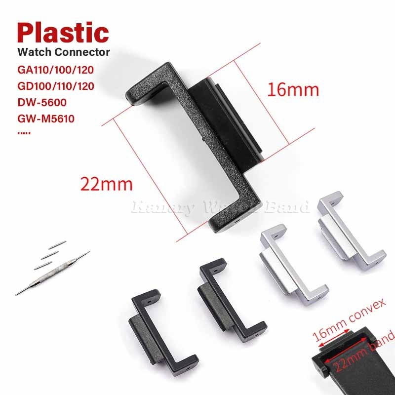 Conector De Relógio Com Pulseira De Silicone De Plástico , 2 Peças , 16mm Convexo Para 22mm , Adaptador De GA-110 DW-560