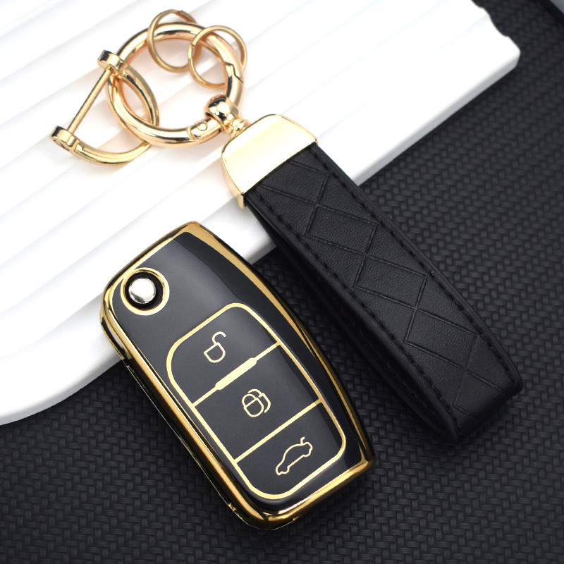 Capa TPU Para Ford Fiesta Focus Ecosport Kuga Escape Falcon C-Max Território Mondeo Galaxy Carro Flip Chave Acessórios