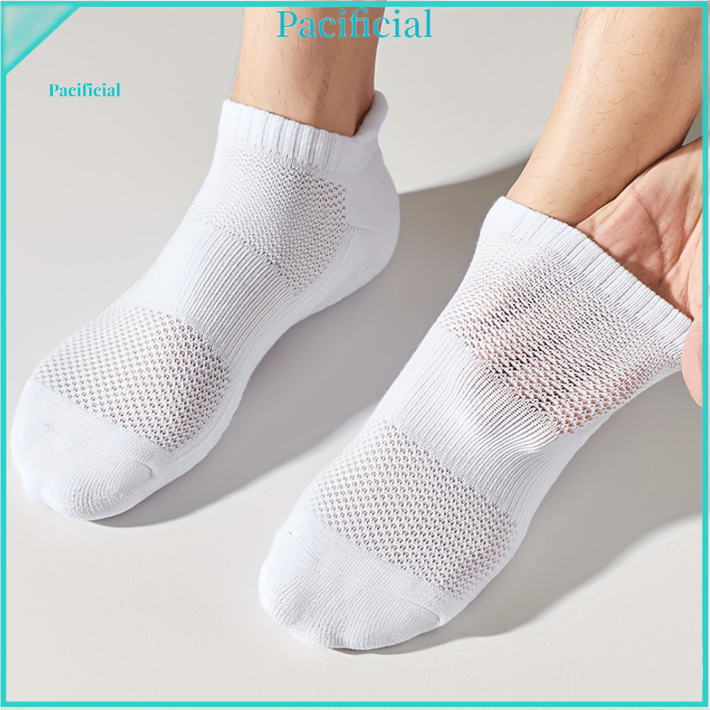 Arch Compression Socks Elastic Cuff Sport 5 Pairs Unisex Short Ankle Anti-slip Breathable Mesh Sports for Running Gym Ba