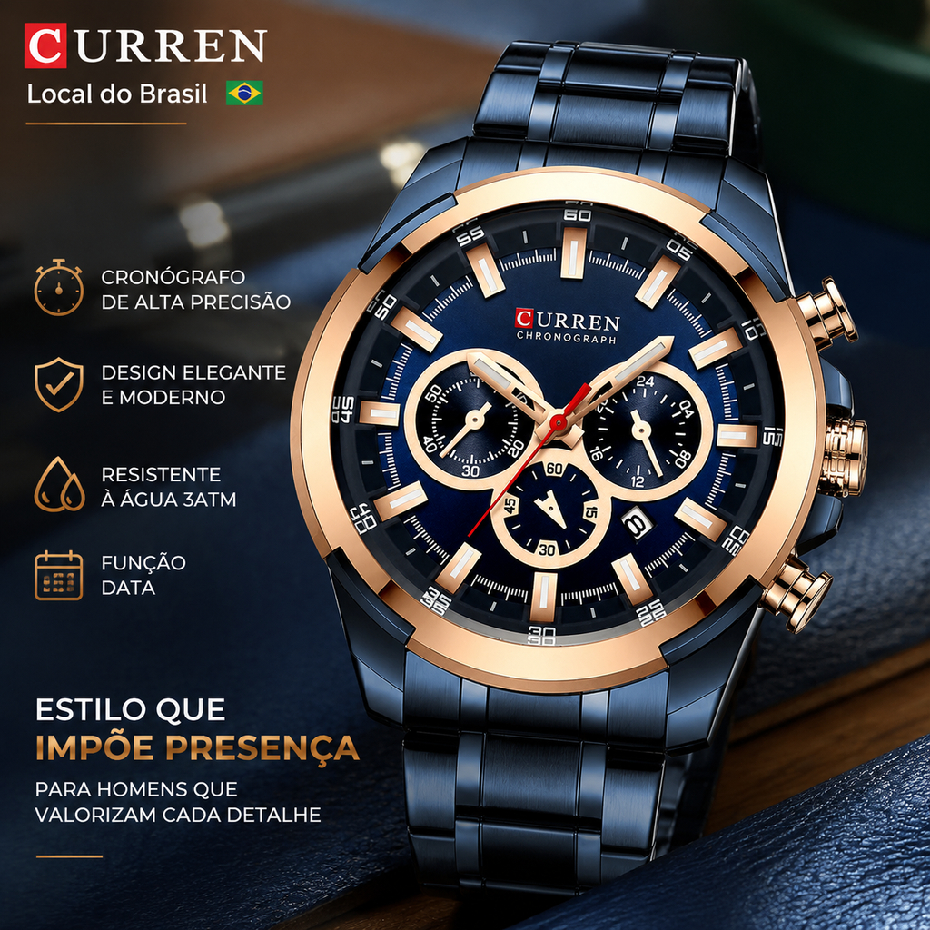 Alta Qualidade【‌com caixa‌】CURREN Relógio de Quartzo Casual Prova D'água negócios 8361 8402 8475