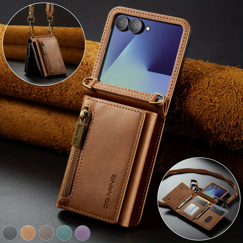 Capa De Couro Sintético Adequada Para Samsung Galaxy Z Flip 7/6/5/4/3