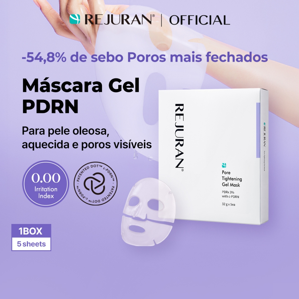 [REJURAN] Máscara Gel Redutora de Poros 5 Unidades | Cuidado dos Poros com PDRN, Efeito Refrescante, Controle da Oleosid