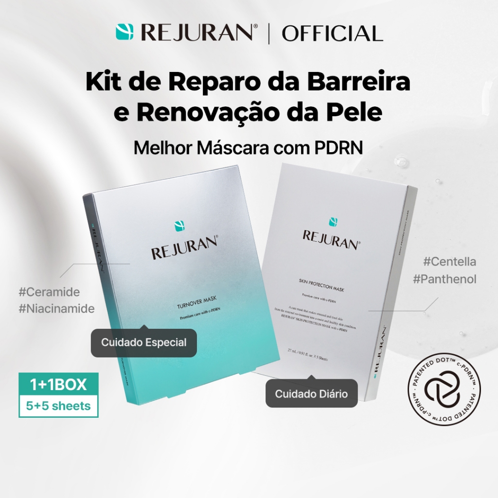 [REJURAN] Kit Renovação da Pele & Fortalecimento da Barreira Cutânea (Máscara Turnover + Máscara Skin Protection)
