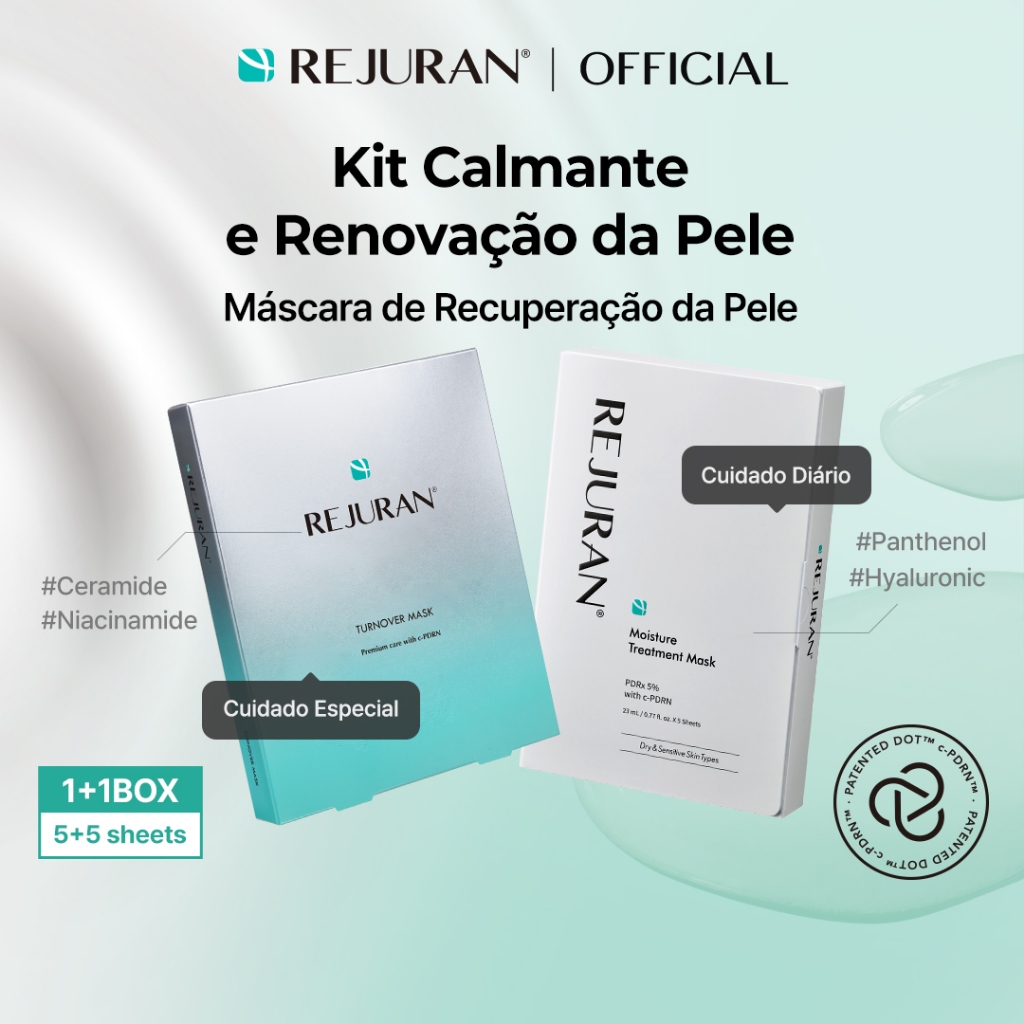 [REJURAN] Kit Calmante & Renovação da Pele (Máscara Turnover + Máscara de Tratamento Hidratante)