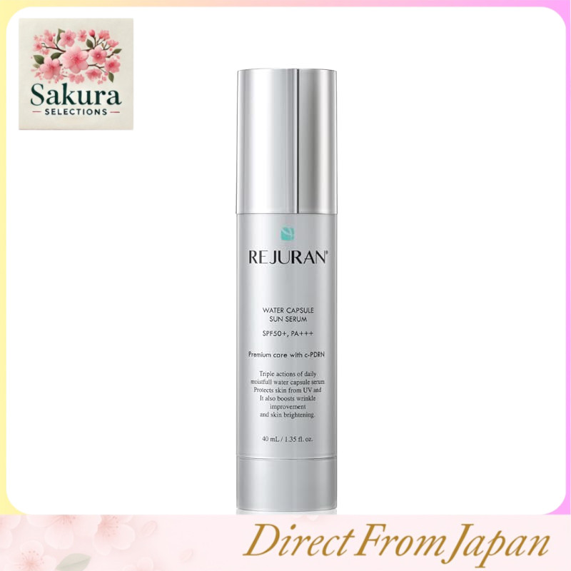 REJURAN Water Capsule UV Sunscreen Serum SPF50+ PA+++ Gel Hidratante Não Pegajoso com c-PDRN para uma Aplicação de Maquiagem Suave