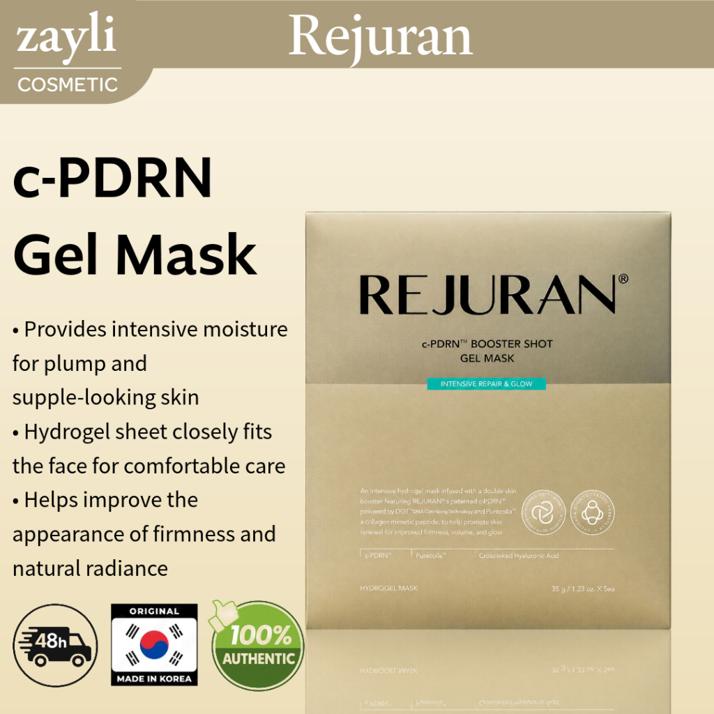REJURAN c-PDRN Booster Shot Gel Máscara 35g x 5 Facial Hidratante Brilhante