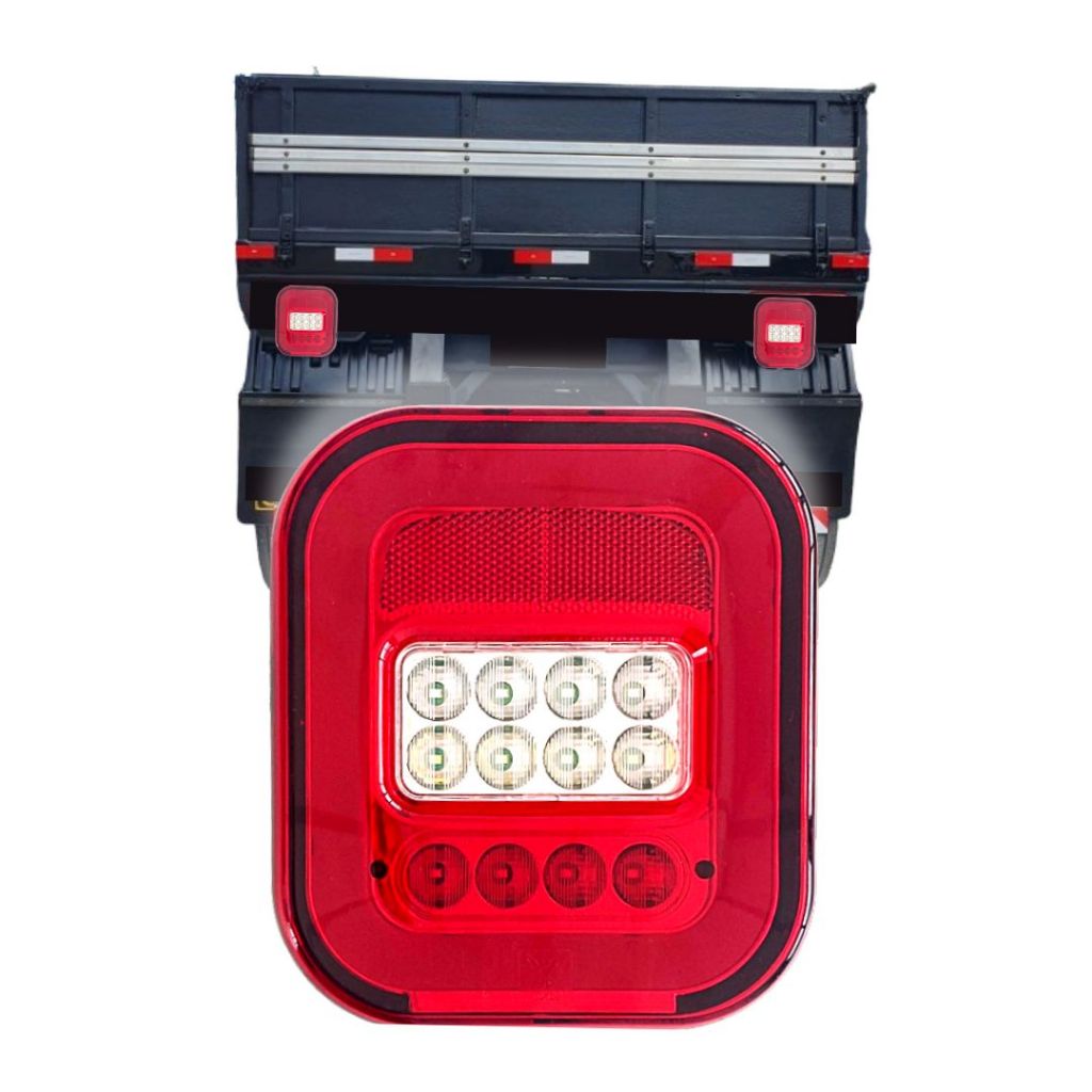 Lanterna Traseira Marmitão Para Caminhão Universal LED NIX 12v/24v Bivolt Lado Esquerdo Com Vigia
