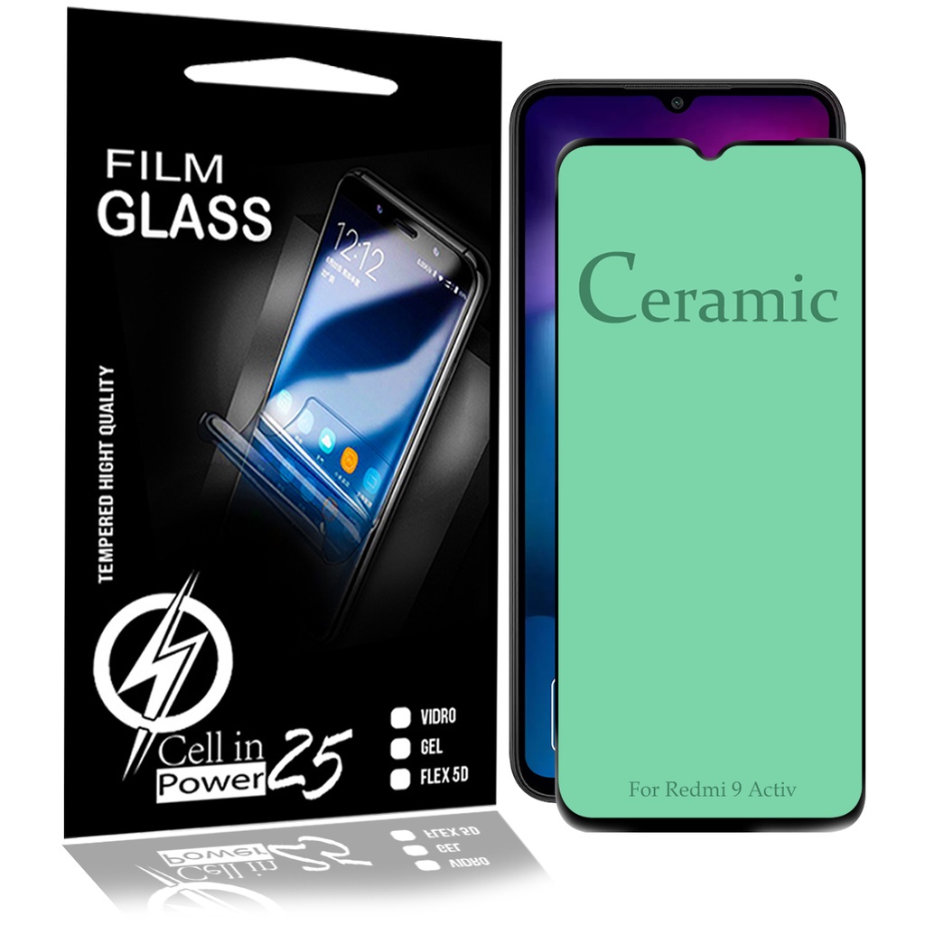 2 Películas Cerâmica Flexível 9d Grossa compatível Xiaomi Redmi 9 Activ 6.53 - Cell In Power25