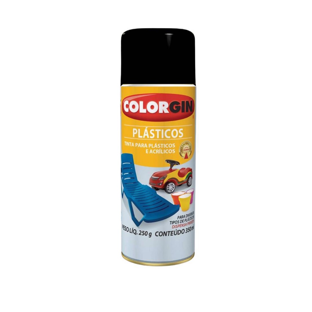 TINTA SPRAY USO GERAL PRETO FOSCO COLORGIN 350ML