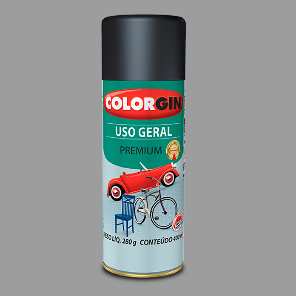 TINTA SPRAY USO GERAL CINZA PLACA 55041  COLORGIN 350ML