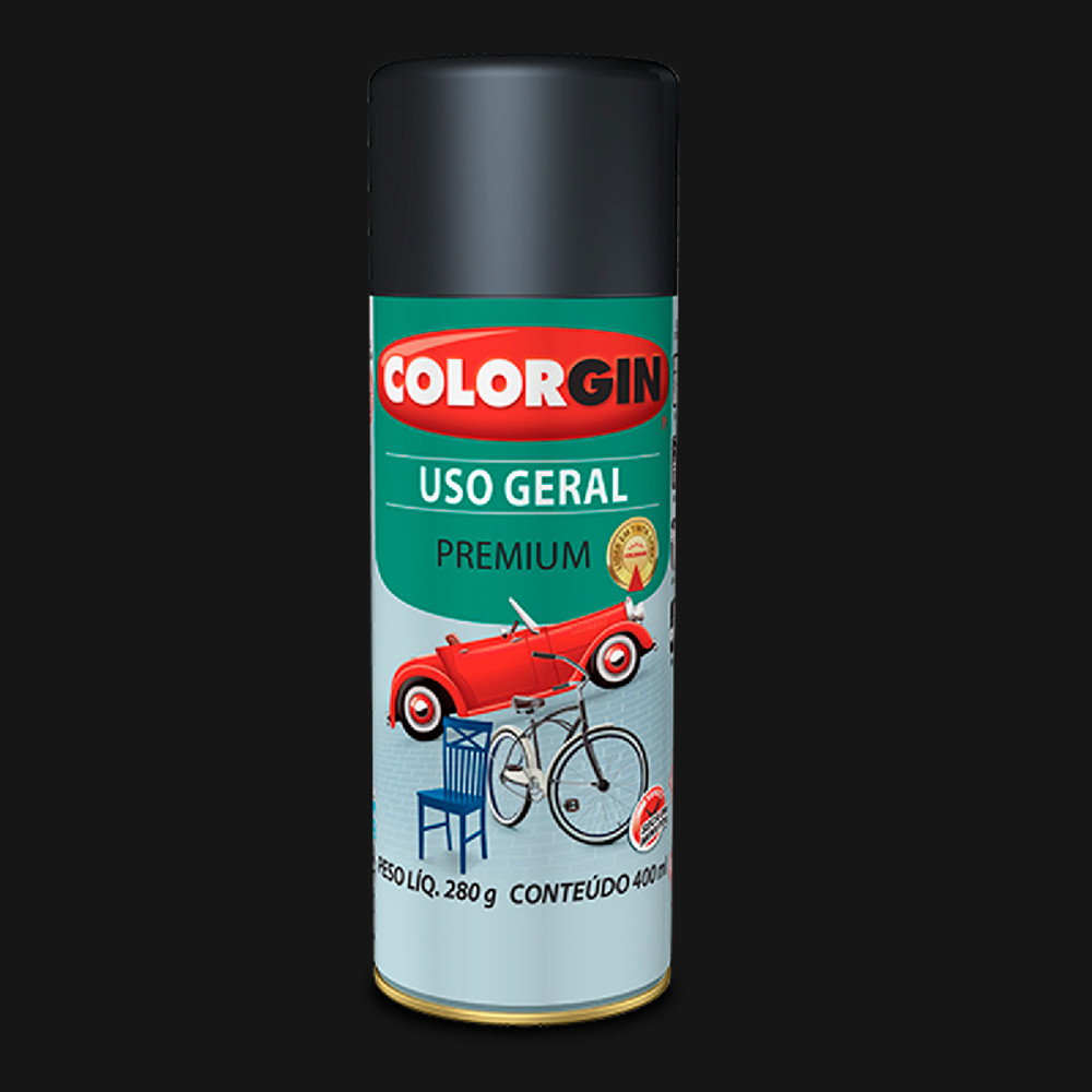TINTA SPRAY USO GERAL PREMIUM PREETO BRILHANTE RÁPIDO 52001 COLORGIN 350ML