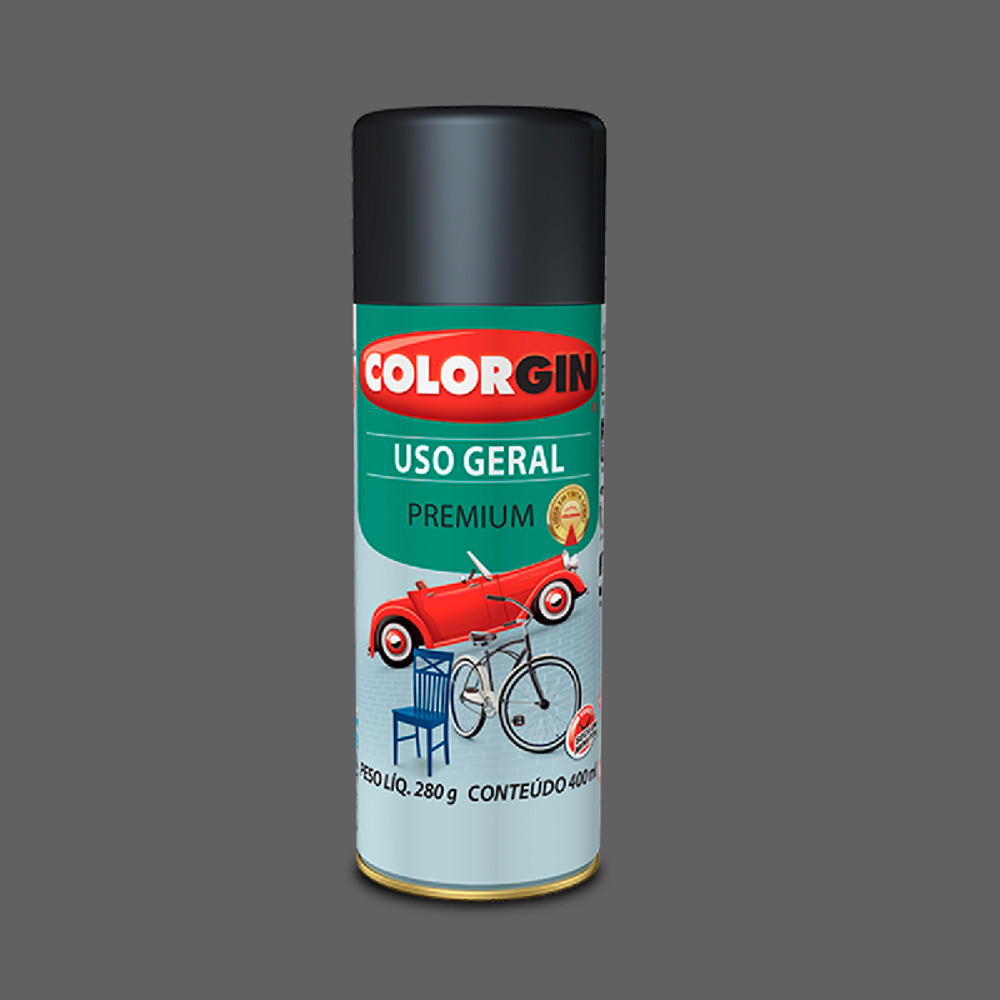 TINTA SPRAY USO GERAL GRAFITE PARA RODAS 57001 COLORGIN 350ML