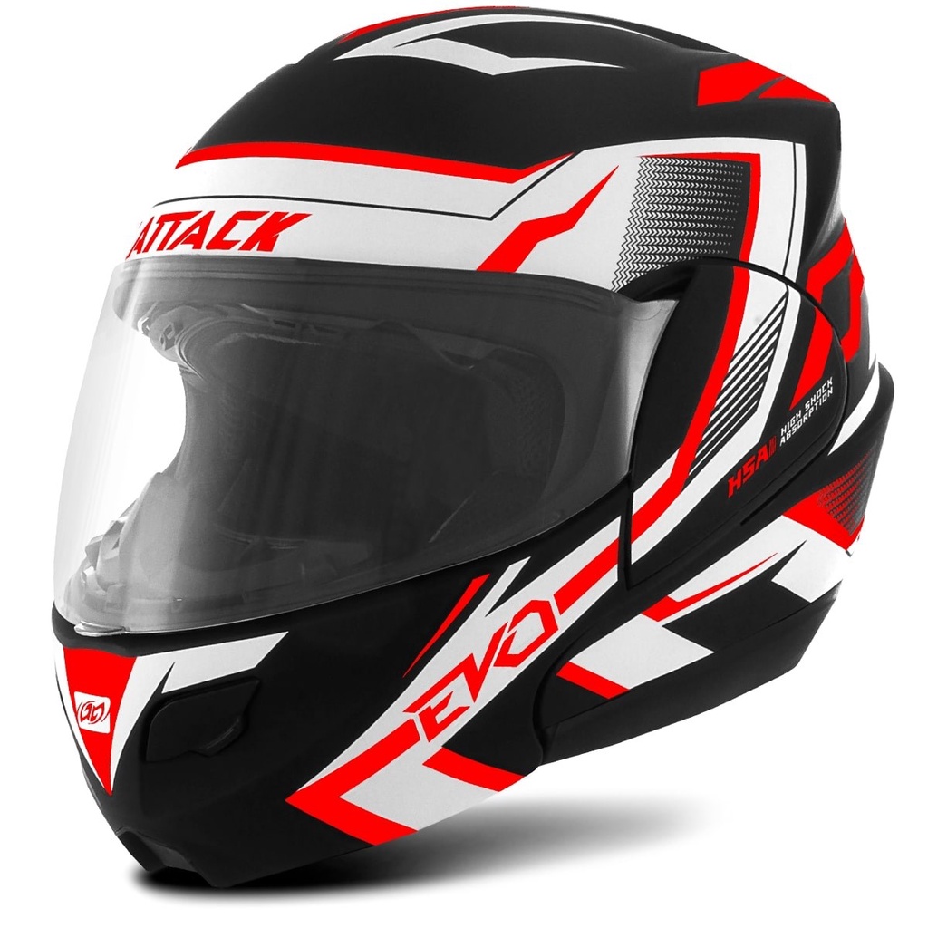 Capacete Fechado Pro Tork Attack Evo Fosco Preto - Vermelho Tam. 58c