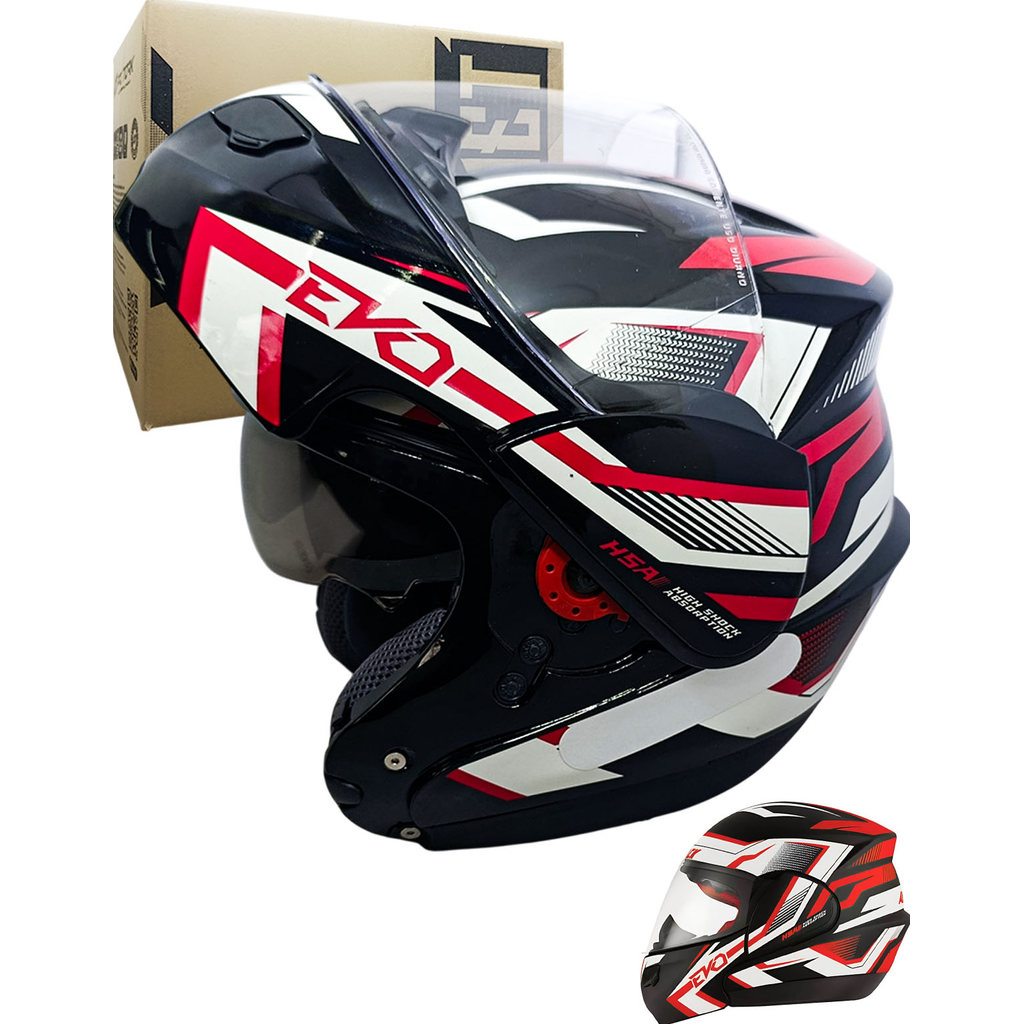 Capacete Protork Attack Evo Preto/ Vermelho Articulado