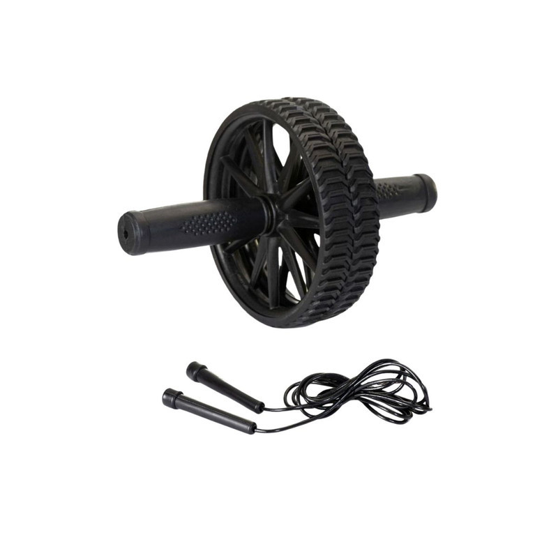 Kit 2 Fitness Roda + Corda Exercícios Abdominal Funcional Treino