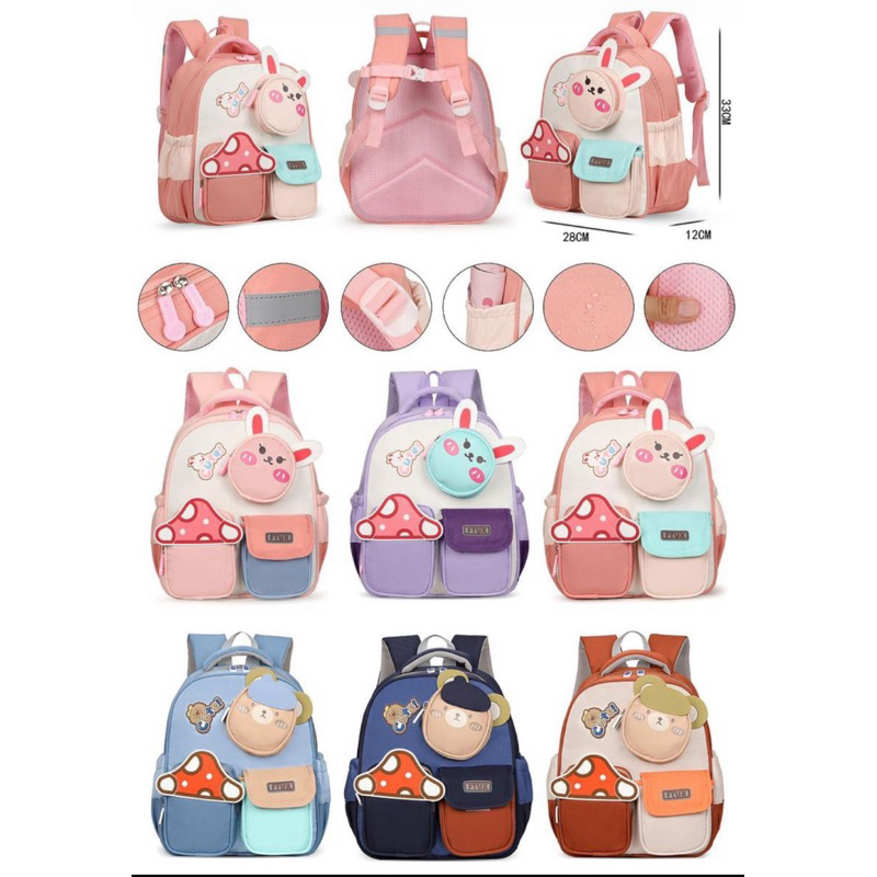 Mochila Infantil Unicórnio Infantil Azul Marinho Rosa - Conforto e Segurança com Design Divertido
