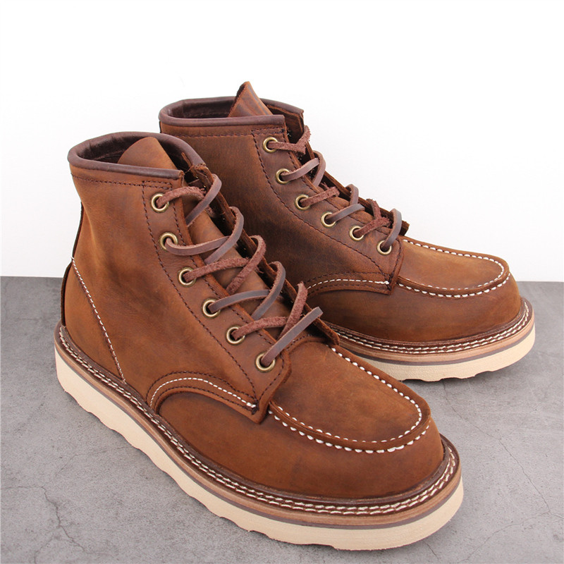 1907 Goodyear Handmade Couro Genuíno Casal Martin Botas Homens Mulheres Retro High-Top Macacão Sapatos Homens Botas Curt