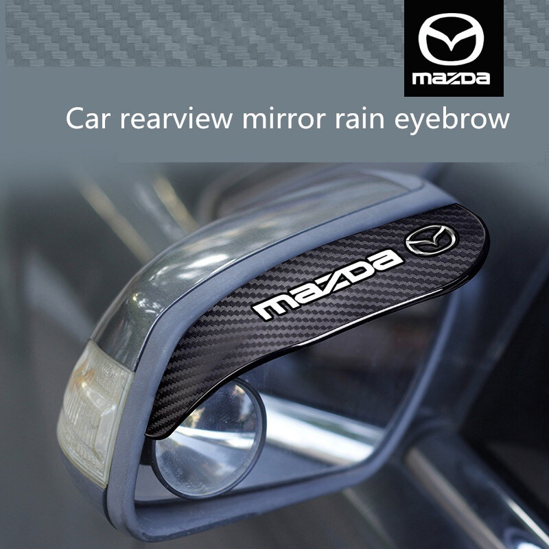 2 Peças de Protetor de Espelho Retrovisor de Carro em Fibra de Carbono, Capa à Prova de Chuva para Mazda Atenza 2 3 6 BK