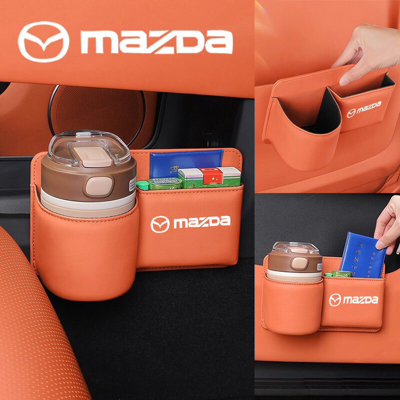 Compatível com Mazda MX-3 MX-5 Atenza Mazda 2 Mazda6, Caixa de Armazenamento Multifuncional em Couro Napa para Porta de