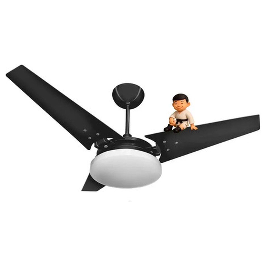 Ventilador Teto Ventex Nunes 127V Preto Led 18W 6500K Borda Infinita 1 01 Mdf 3 Pás Plafom com Luz Motor Grande