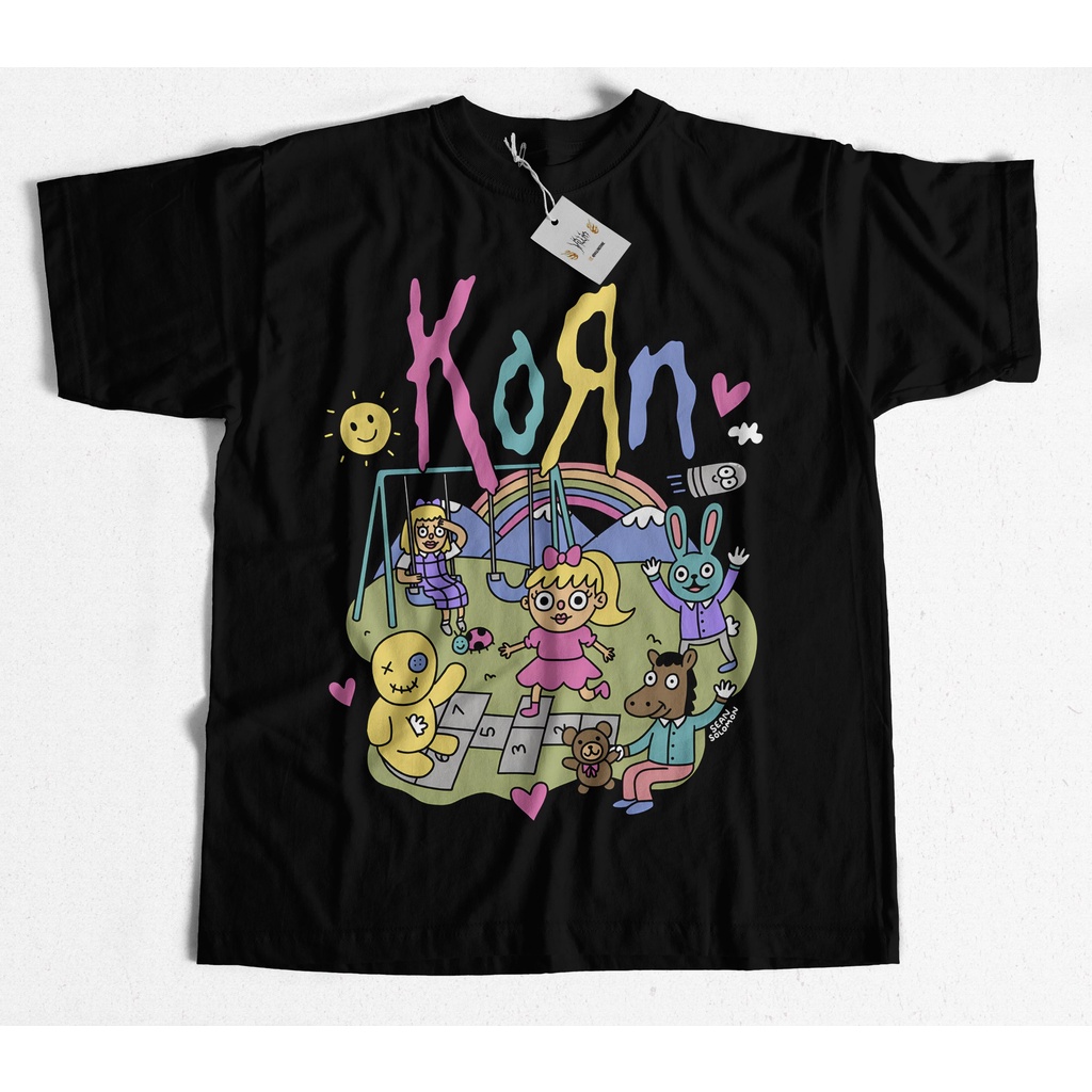 Camiseta Korn Cartoon Arco-Íris Sean Solomon