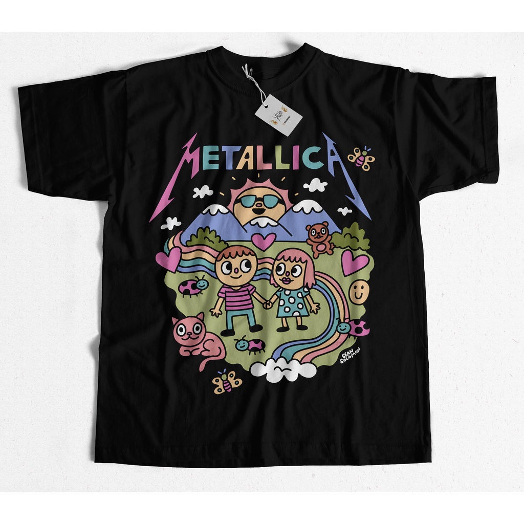 Camiseta Metallica Cartoon Arco-Íris Sean Solomon