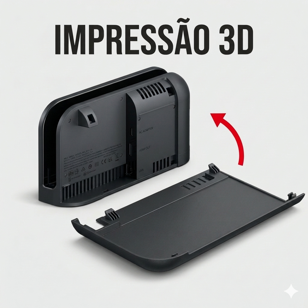 Tampa traseira do dock nintendo Switch 2 Impressão 3D - Back Cover - Capa