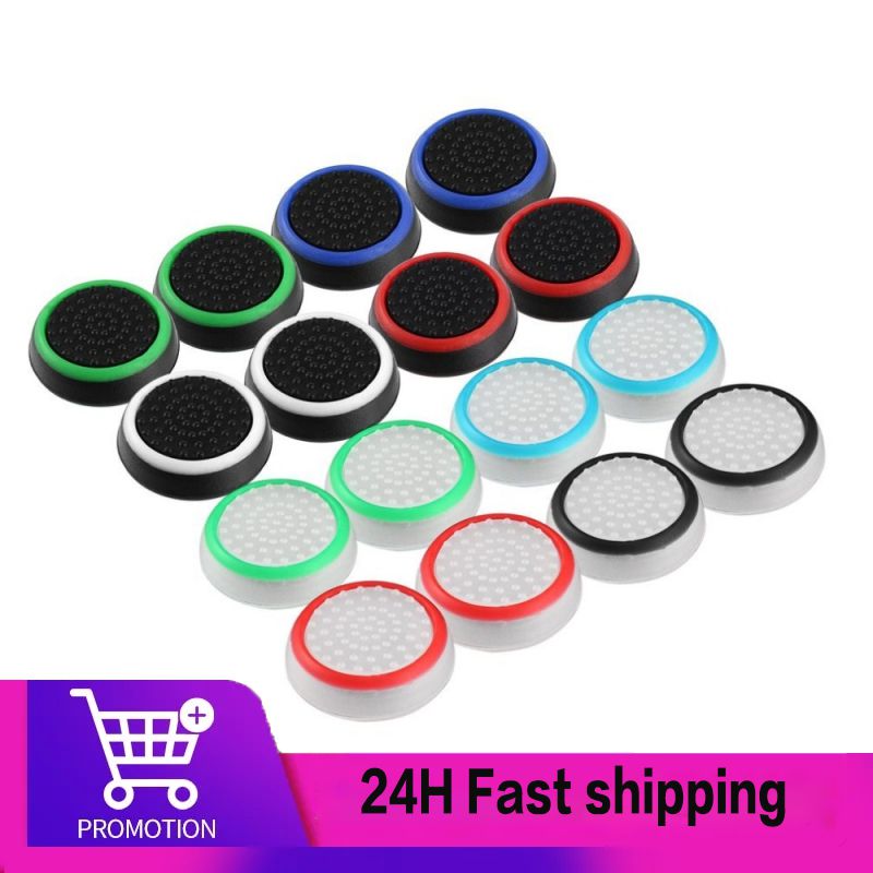 Thumb Stick Grip Caps Cover 4 Peças para PS5 PS4 PS3 Xbox 360 One Series X S Controlador Silicone Luminoso Apertos de