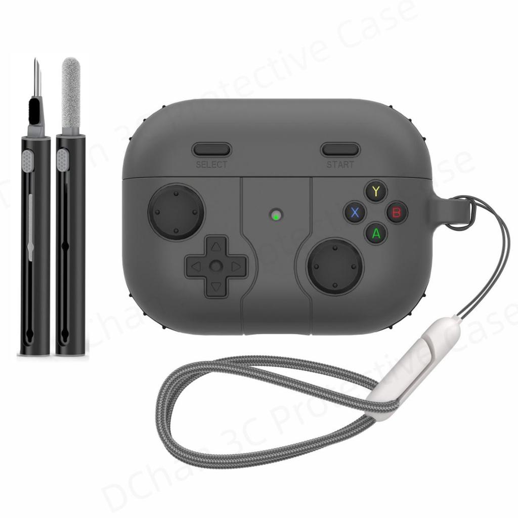 Para AirPods Pro 3 Capa De Silicone Console De Jogos Com Design Apple 3a Geração (Cabo USB-C) , Kit De Limpeza E Mosquet