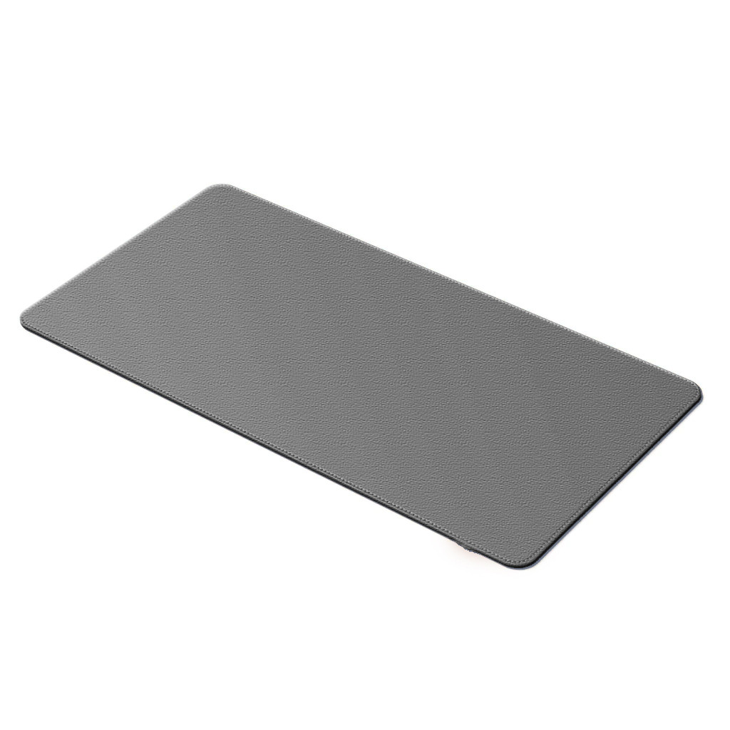 Desk Pad Padrão Couro Cinza Claro Feltro Costurado Básico