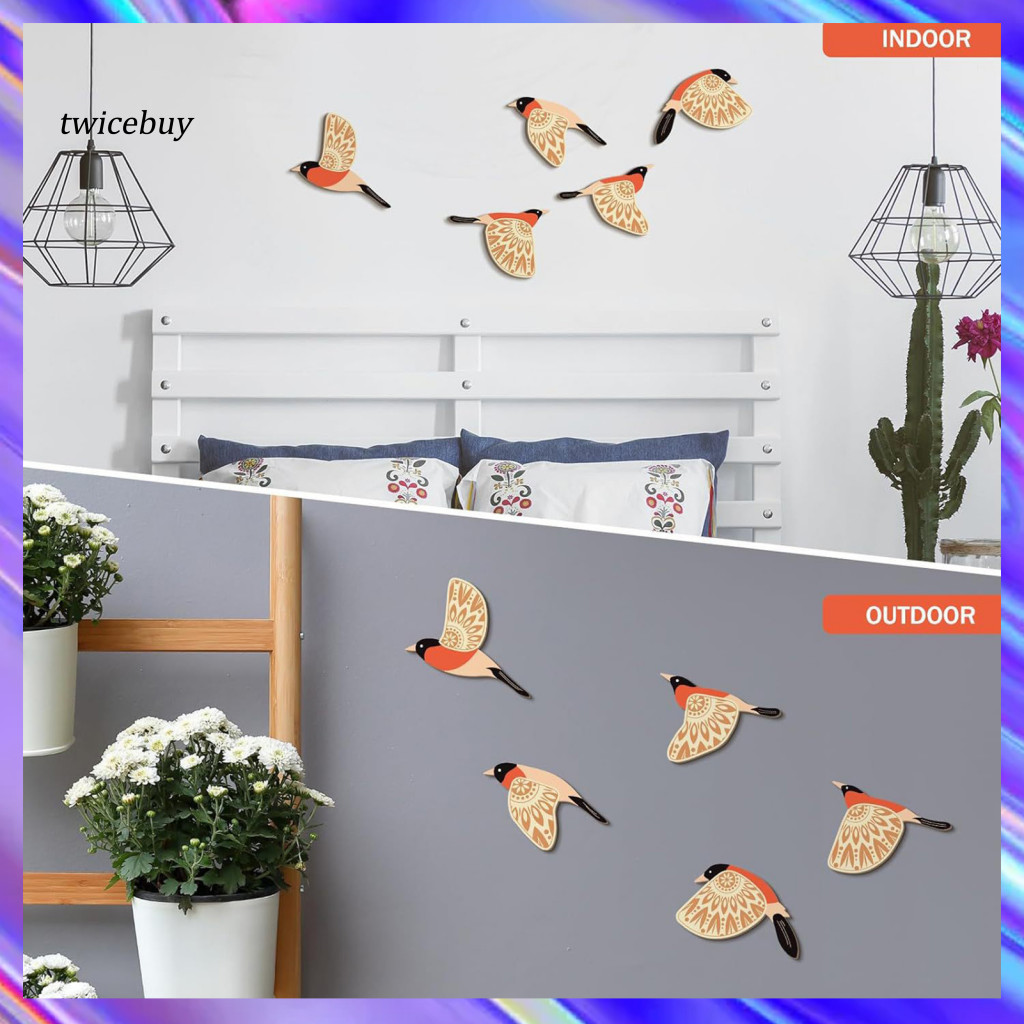 Birds Home Decoration Artistic Atmosphere Accents Rustic Wooden Bathroom Sign Flying Wall Art Decorative Restroom Decor