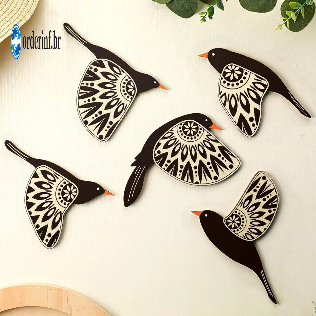 Artistic Atmosphere Home Accents Birds Decoration Rustic Wooden Bathroom Sign Flying Wall Art Decorative Restroom Decor