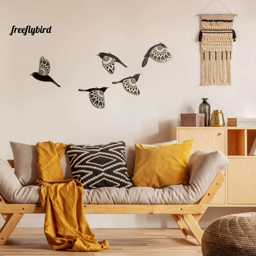 Handwriting Decor Items Birds Home Decoration Rustic Wooden Bathroom Sign Flying Wall Art Decorative Restroom Toilet Doo