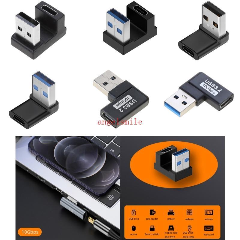 Ace 90 Graus Direito Para Cima Baixo Ângulo USB3 0 Macho Tipo C Fêmea Adaptador De Extensão Carregadores De Laptop PC Co