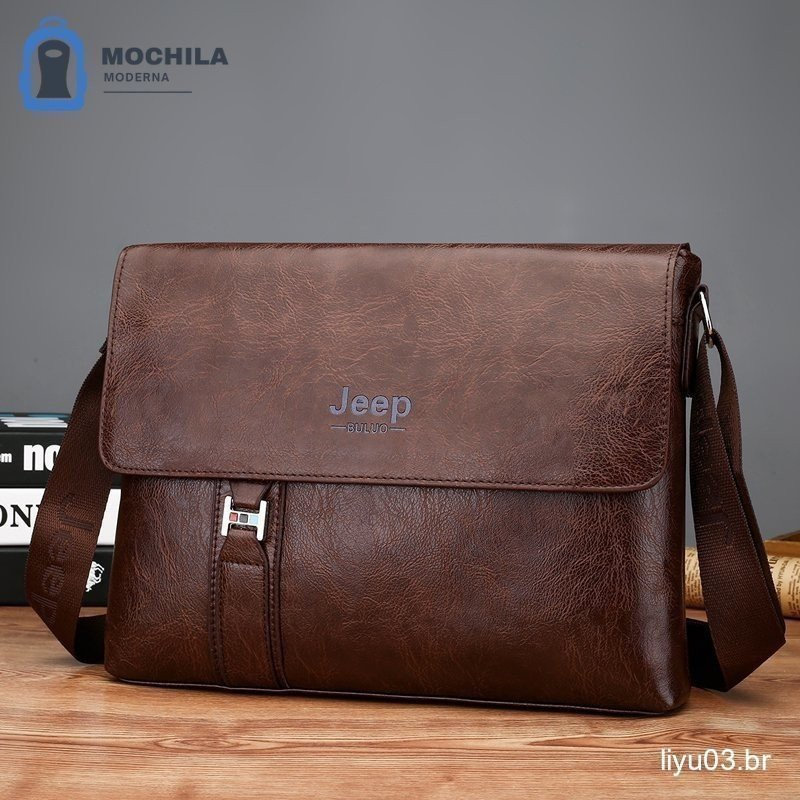 Bolsa Para Homem De Corpo Cruzado-Laptop , Documentos Com Grande Capacidade , Pasta Business A4 De Couro Macio Um Ombro
