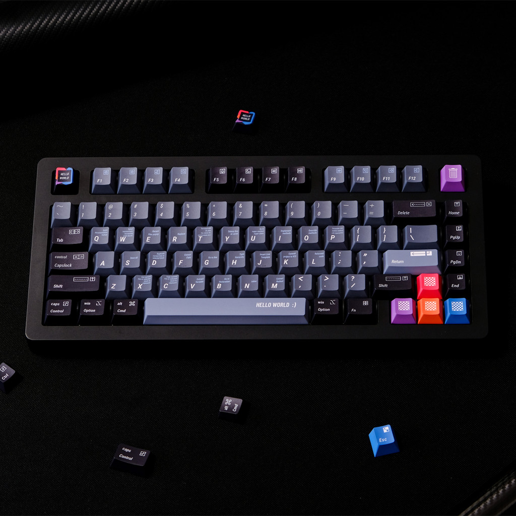 Programador preto R2 Keycap Original fábrica altura PBT Material teclado mecânico eixo magnético wooting chuva 75