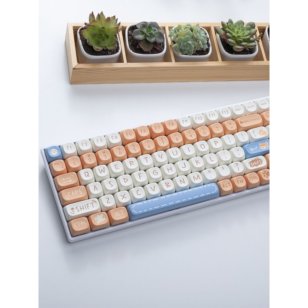 Keycap MOA Altura Pudim Urso Bonito Desenho Animado PBT Material Sublimação Adequado para vgn Tarântula RK IKBC, etc.