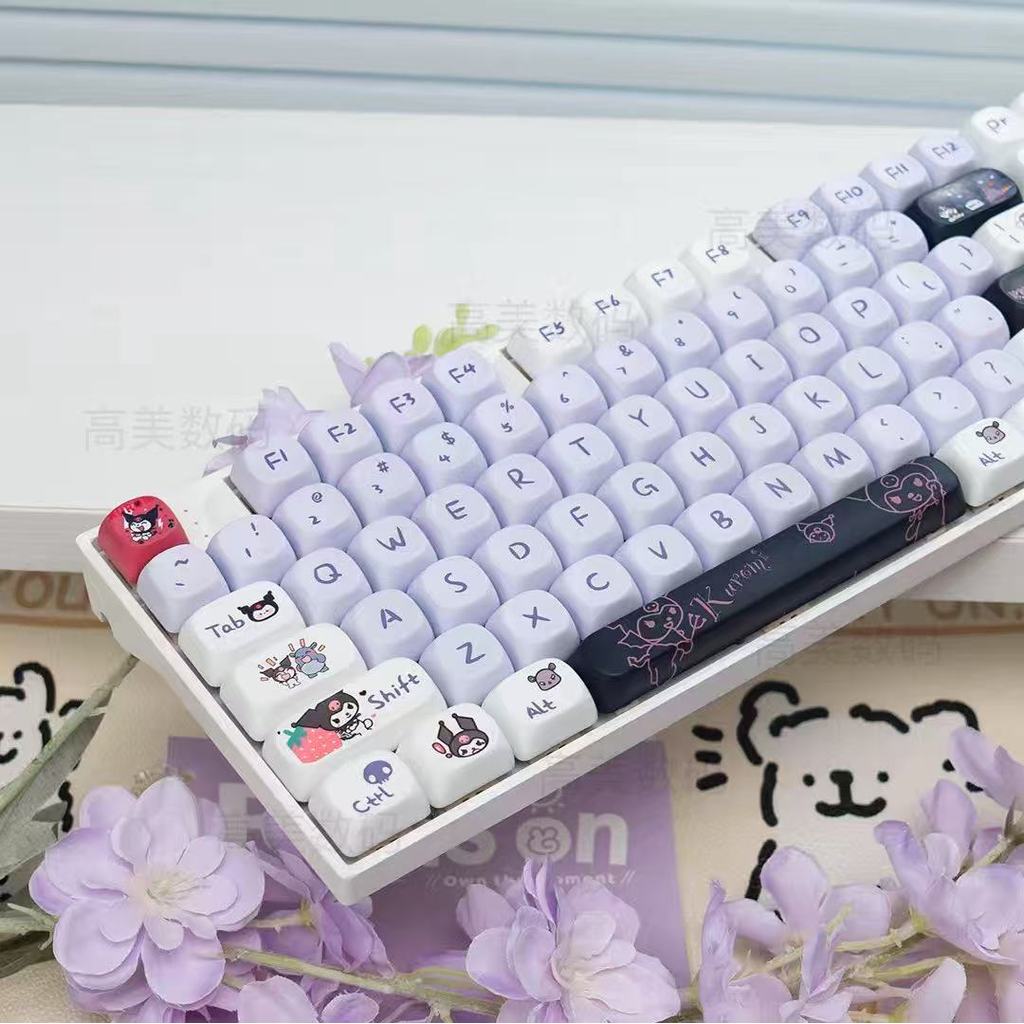 Kuromi Keycap MOA Altura PBT Material Adequado para DK68 akko ikbc Belly RK e outras tampas de teclado