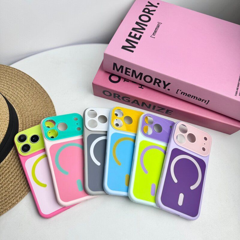 Capa para iPhone 17 Pro Max, Contraste de Cores Dopamina, Magnética, para Mulheres, 16pro, à Prova de Choque, 15, Sensaç