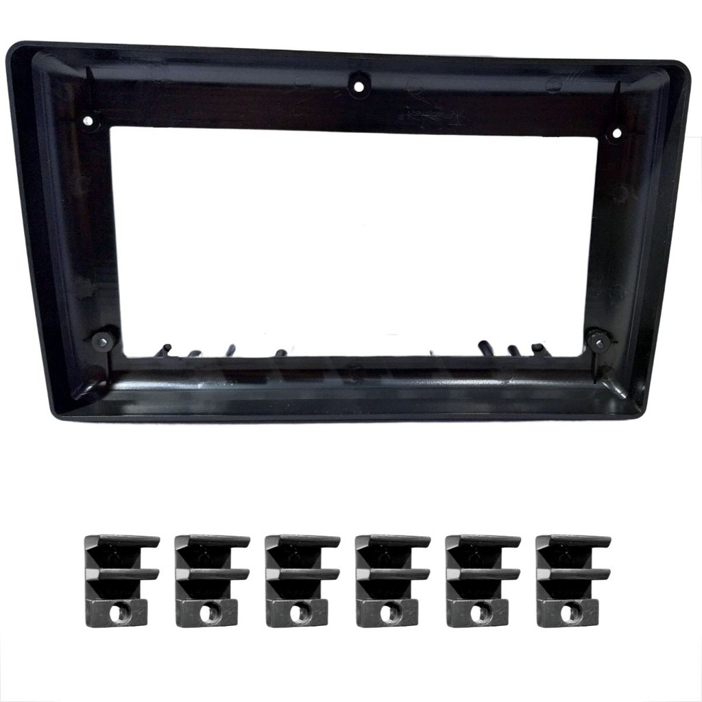 MOLDURA CENTRAL  ADAPTADORA MULTMÍDIA DE 7 POLEGADAS PARA 9 PRETO FOSCO 89/G16