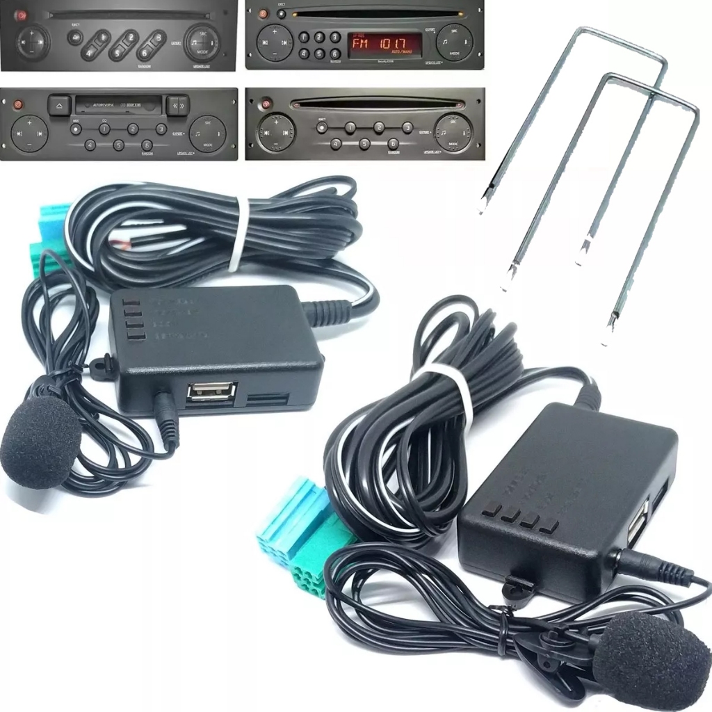 Adaptador Bluetooth Renault do rádio UPDATE LIST MP3, USB, MicroSD comandos no aparelho chaves