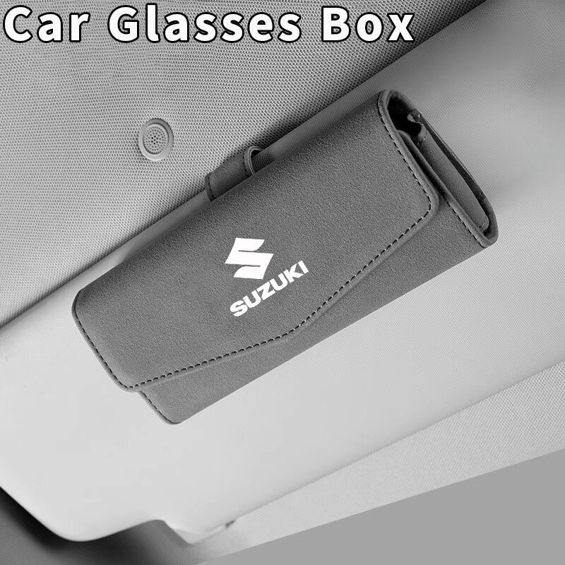 Car Sun Visor Glasses Box For Suzuki Swift Grand Vitara Jimny Ertiga SX4 Alto Ciaz Dzire APV S-Cross XL7 Sunshades Leath