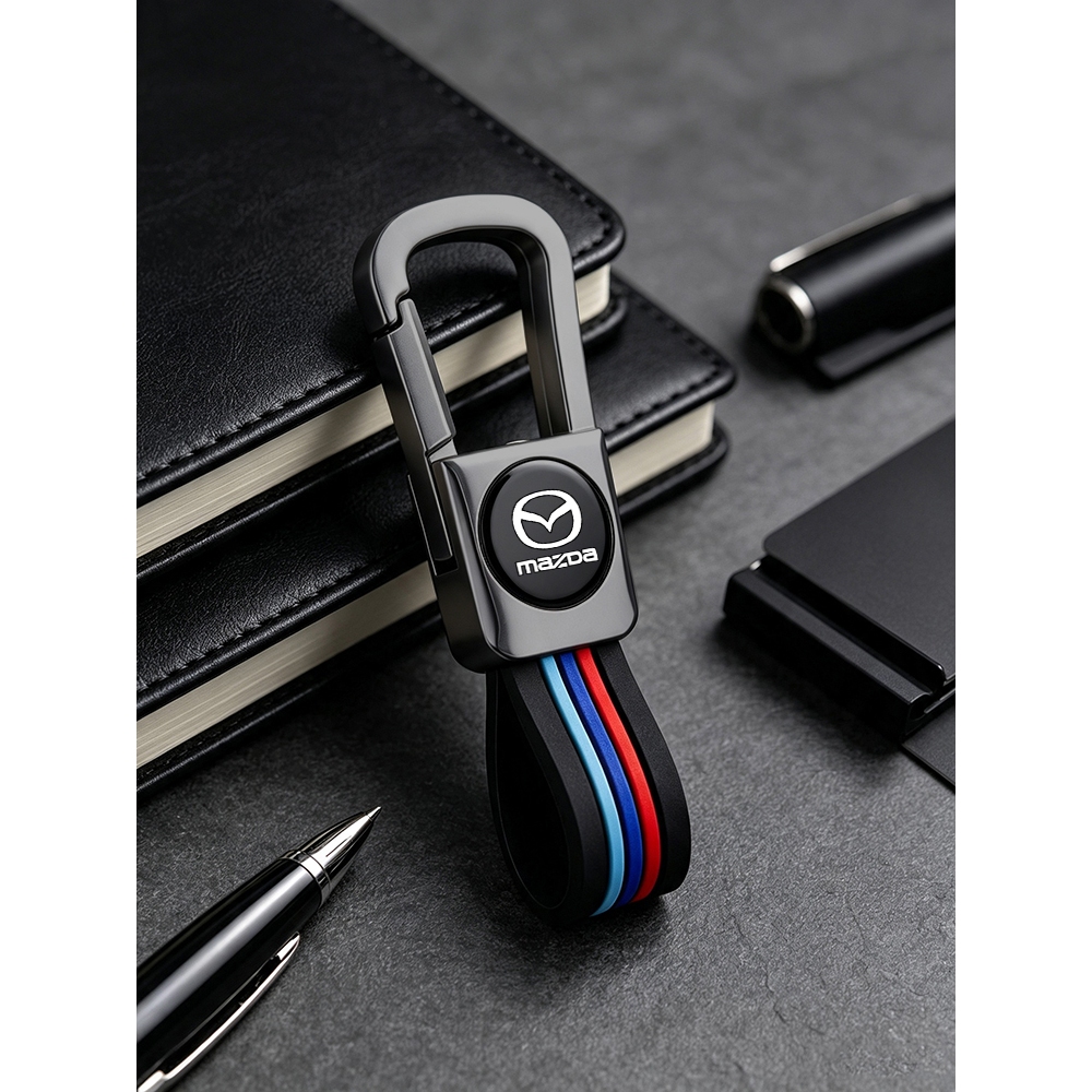 Chaveiro Esportivo De Liga Tricolor E Borracha Para Carro Adequado Mazda CX-3-5 Atenza BT-50 2 Mazda6