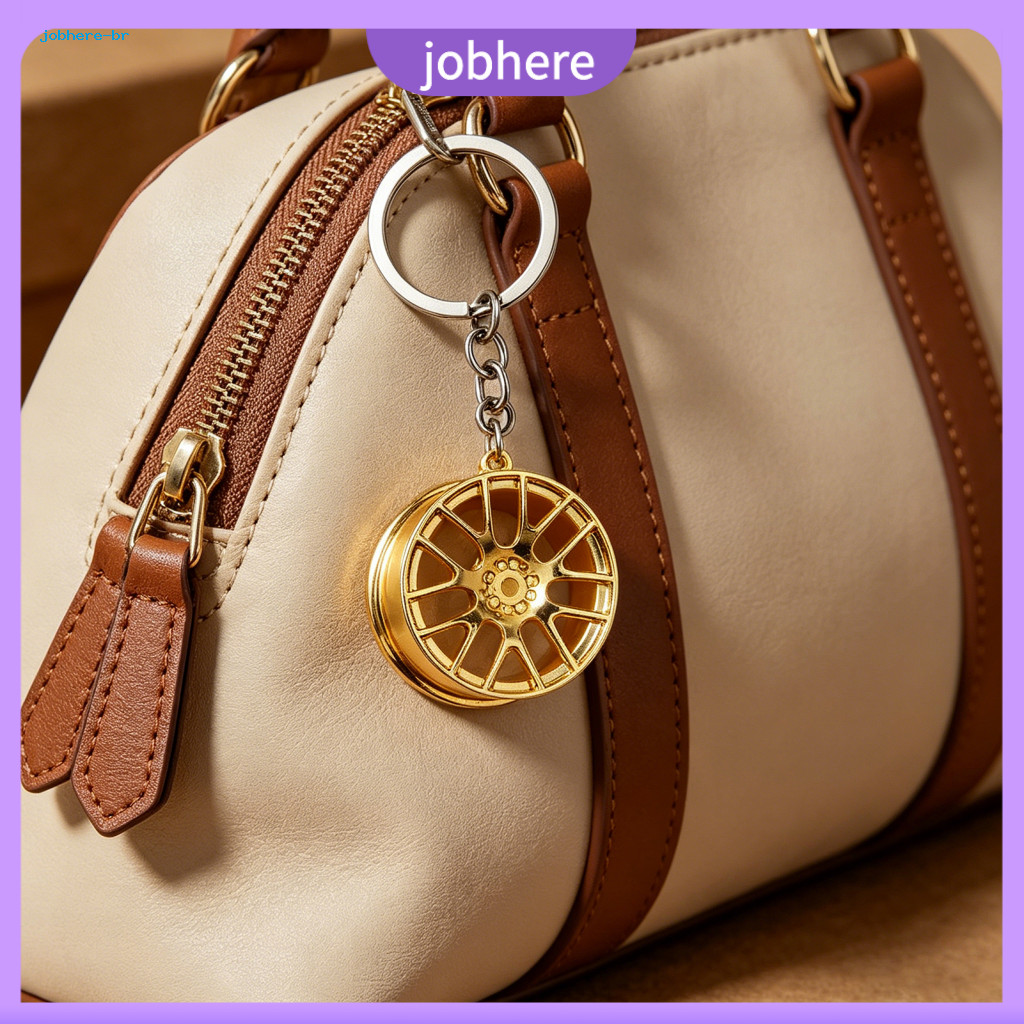 Tire Shaped Keychain Pendant Everyday Carry Lightweight Metal Keyring Wheel Hub Design Portable Fun Accessory for and Ba