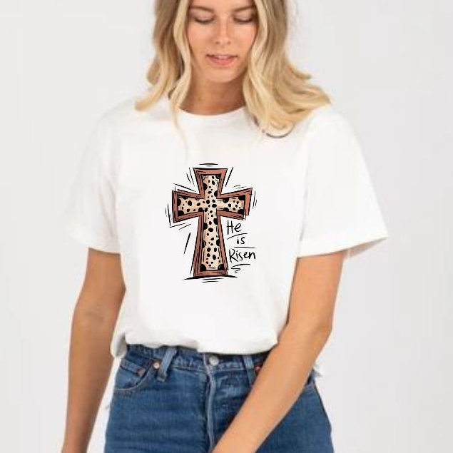 Tshirt BRANCA Blusa feminina CRISTÃ,N CRUZ ONCINHA, ANIMAL PRINT FRASES CATOLICA ,CAMISETA  UNISSEX,PLUS SIZE