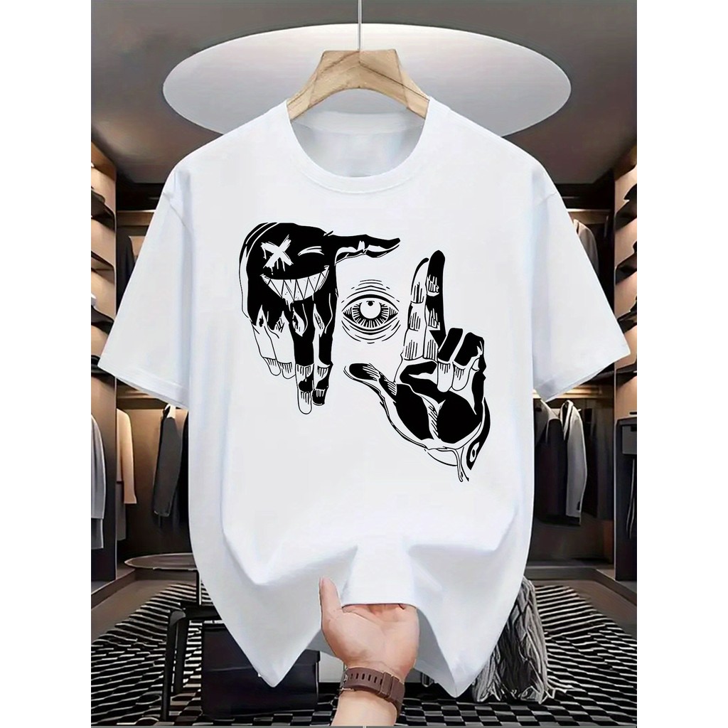 Camiseta Unissex Oversized Plus Size Feminina Masculina Gesture Print Estampa Sinal Estilosa Moderna  Casual