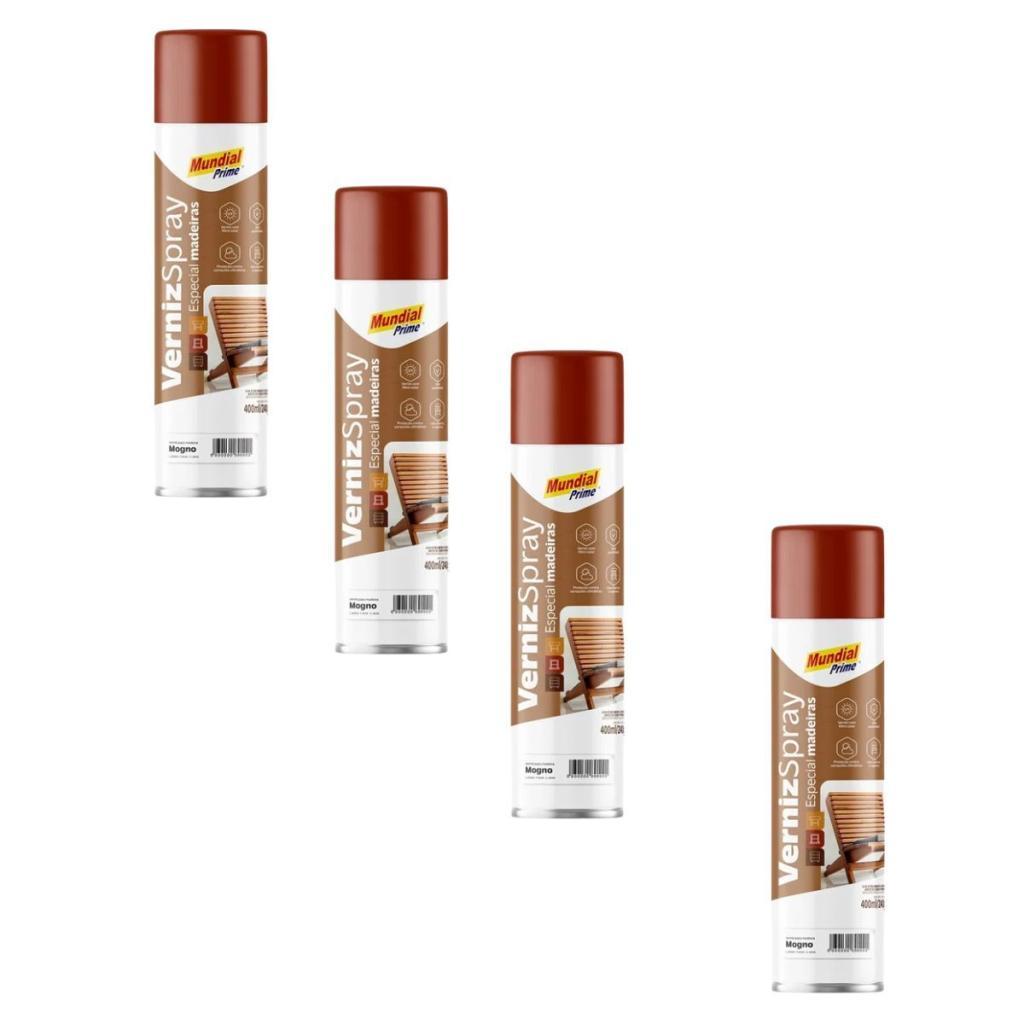 4 Verniz De Madeira Mogno Spray 400ml Proteção UV